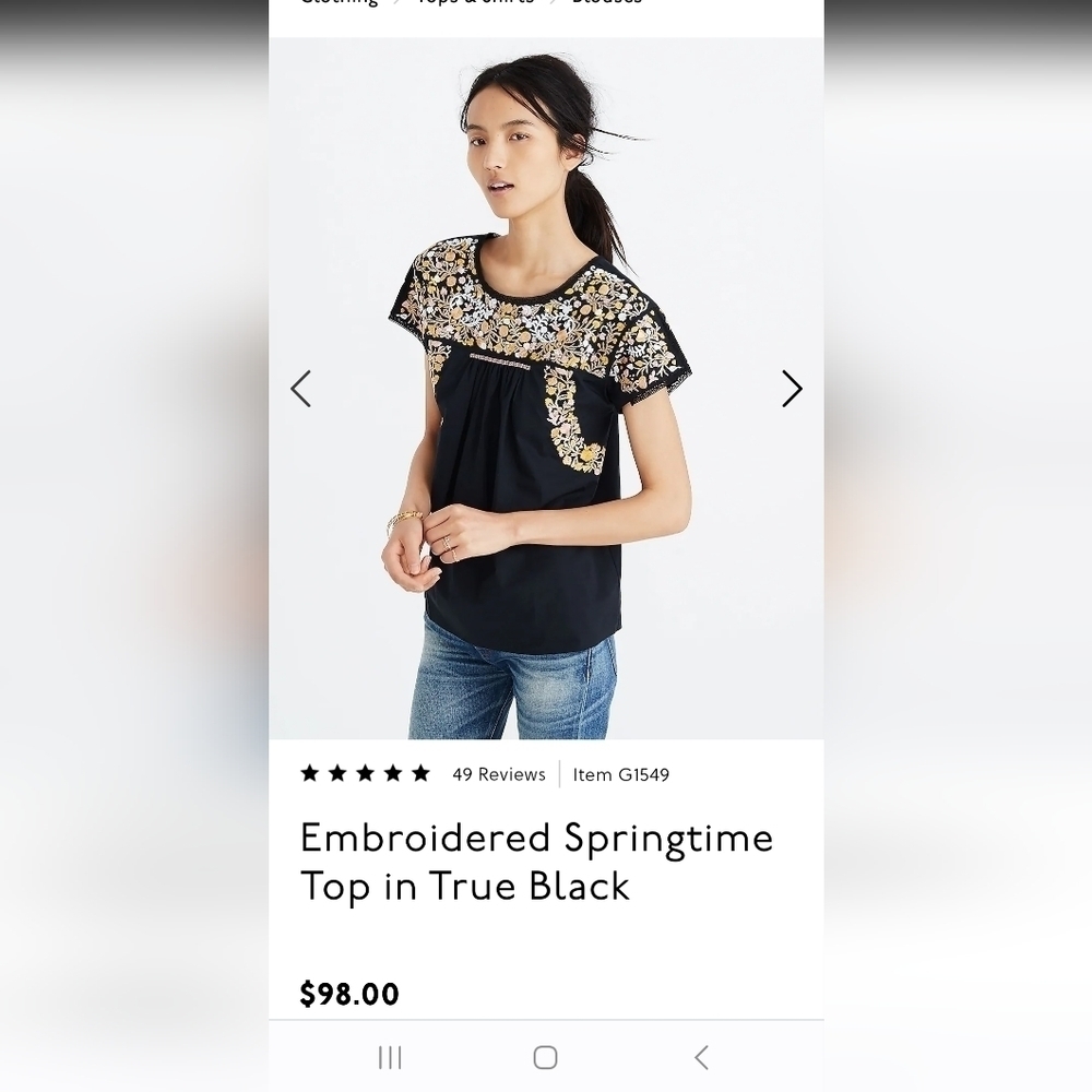 MADEWELL Springtime Floral Embroidered Peasant Blouse